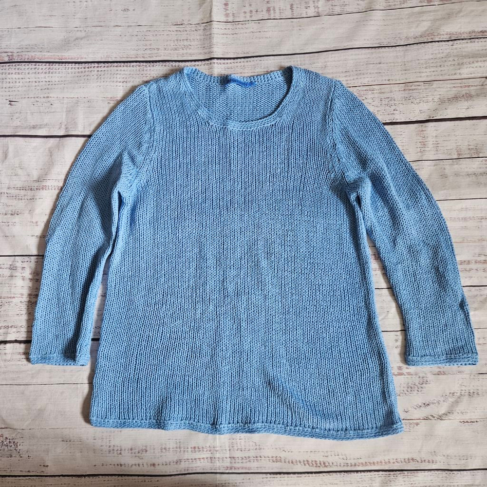 J. McLaughlin Raelyn Linen Blend Sweater Heaven Blue Womens Medium